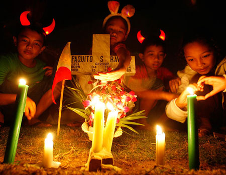 Kids Playing in Cemetery